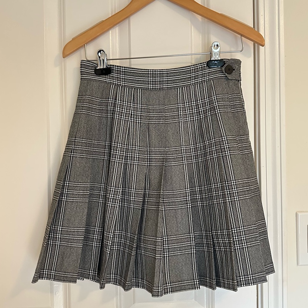 Maje "Jalaime" Pleated Plaid Skort, French Sz 40